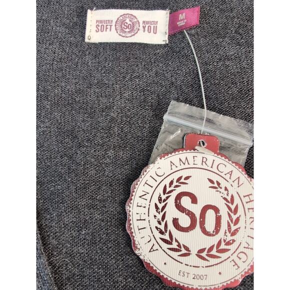 SO Varsity Cardigan Gray Marl Women’s M — Preppy Heritage Knit Sweater NWT - Picture 3 of 7